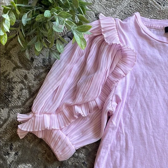 Express Pink Puff Sleeve Blouse - Picture 3 of 6